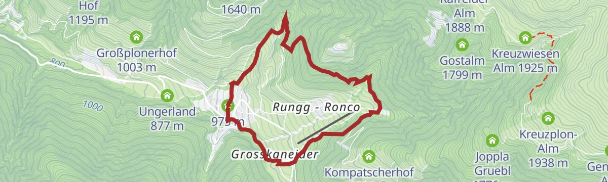 Route map: Panorama trip Lüsen